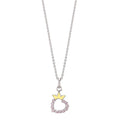 Necklace with pendant Silver Zirconia Rhodium plated Heart 36-38 cm