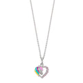 Necklace with pendant Silver Zirconia Rose Rhodium plated Horse 36-38 cm