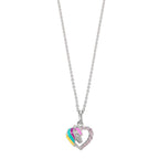 Necklace with pendant Silver Zirconia Rose Rhodium plated Horse 36-38 cm