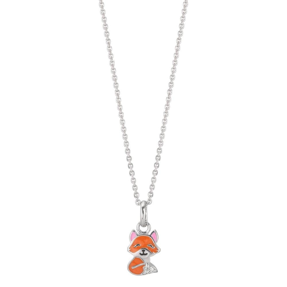 Necklace with pendant Silver Rhodium plated Fox 36-38 cm