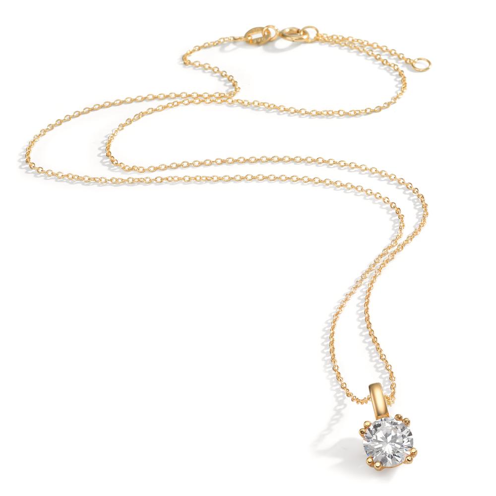 Necklace with pendant 9k Yellow Gold Zirconia 40-42 cm