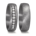 Wedding Ring Tantal 999 Lab-grown Diamond 0.25 ct, 10 Stones, tw-vsi