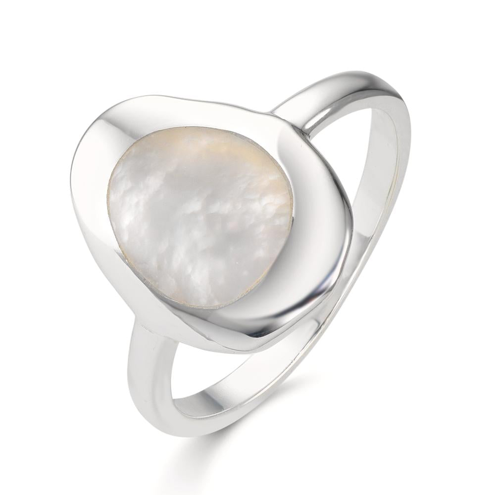 Ring Silver Mother of pearl White Ø14.5 mm