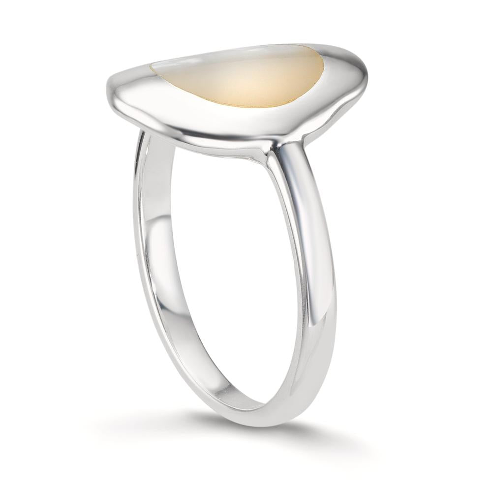 Ring Silver Mother of pearl White Ø14.5 mm