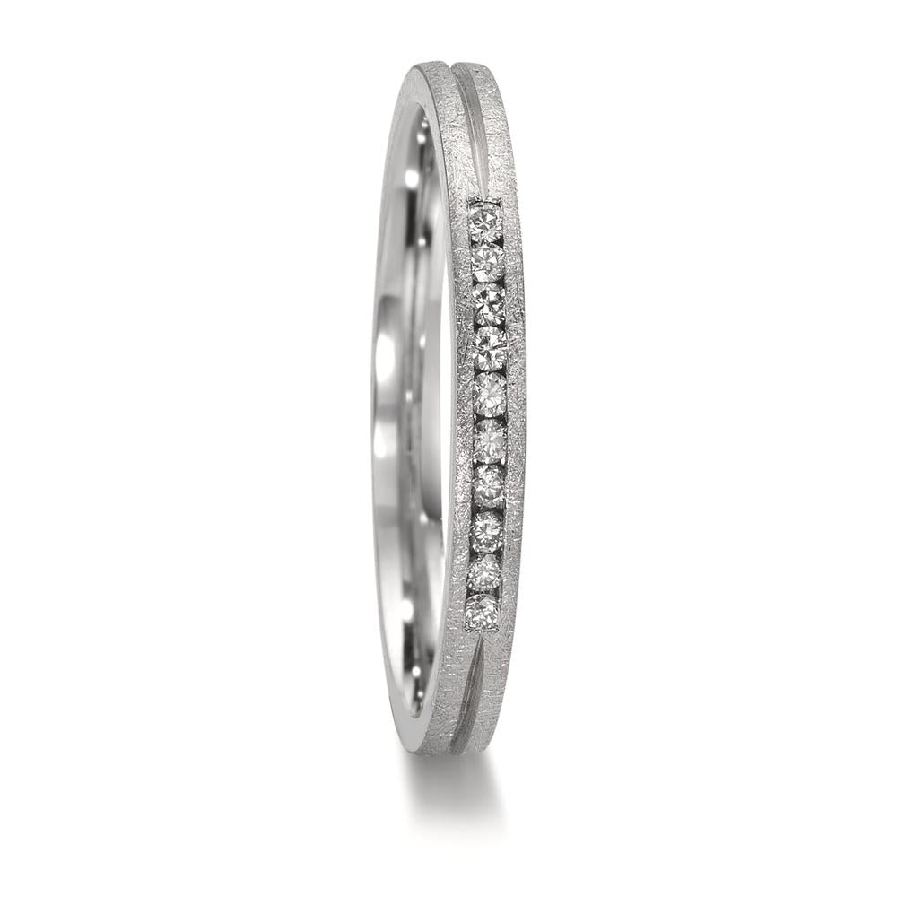 Wedding Ring Platinum 950 Diamond 0.075 ct, 10 Stones, w-si