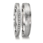 Wedding Ring Platinum 950 Diamond 0.075 ct, 10 Stones, w-si