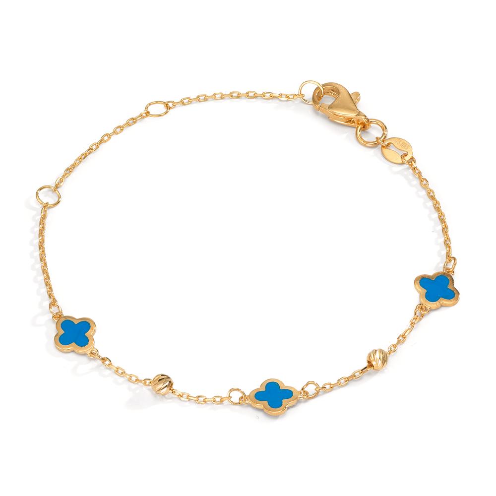 Bracelet 9k Yellow Gold Lacquered Flower 12-16 cm