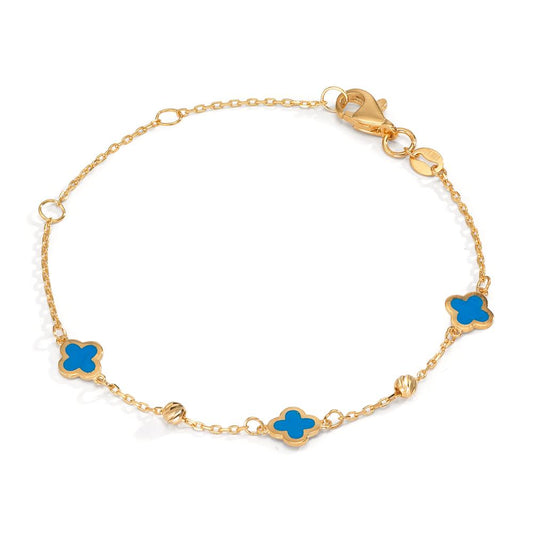 Bracelet 9k Yellow Gold Lacquered Flower 12-16 cm