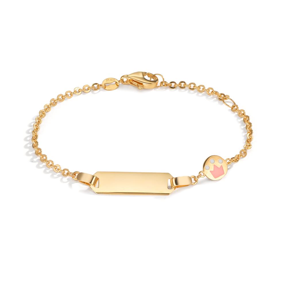 Engravable bracelet 9k Yellow Gold Lacquered Crown 12-14 cm