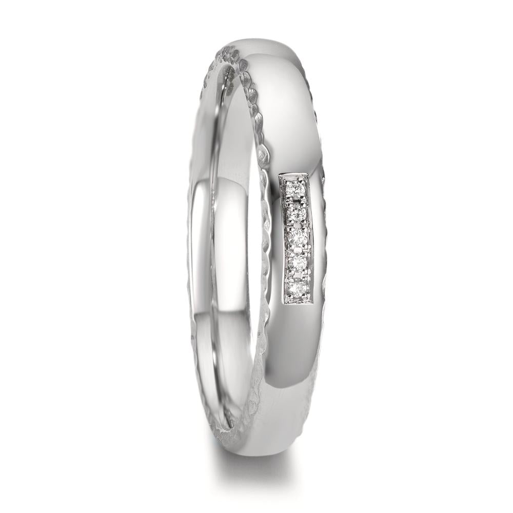 Wedding Ring Platinum 950 Diamond 0.02 ct, 5 Stones, w-si