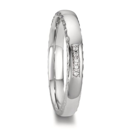 Wedding Ring Platinum 950 Diamond 0.02 ct, 5 Stones, w-si