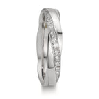 Wedding Ring 18k White Gold Diamond 0.097 ct, 11 Stones, w-si