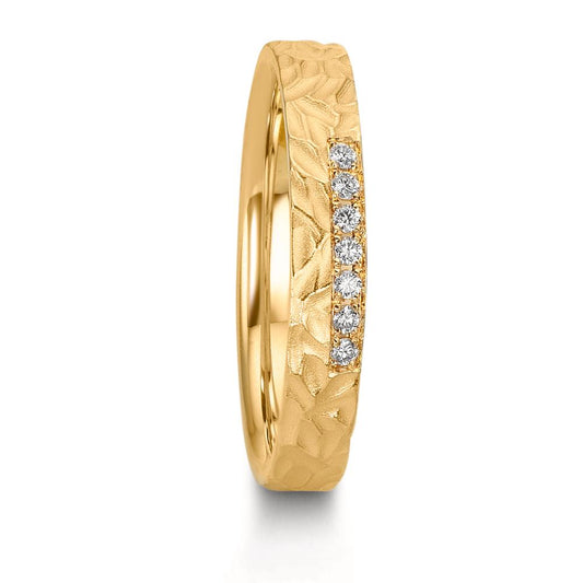 Wedding Ring 18k Yellow Gold Diamond 0.063 ct, 7 Stones, w-si