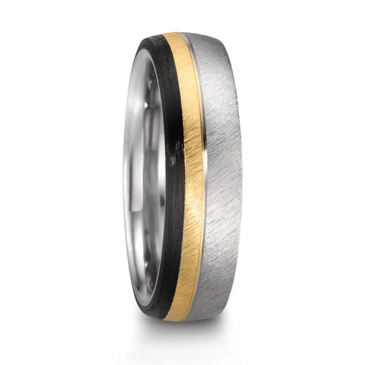 Wedding Ring Stainless steel, 9k Rose Gold, Carbon