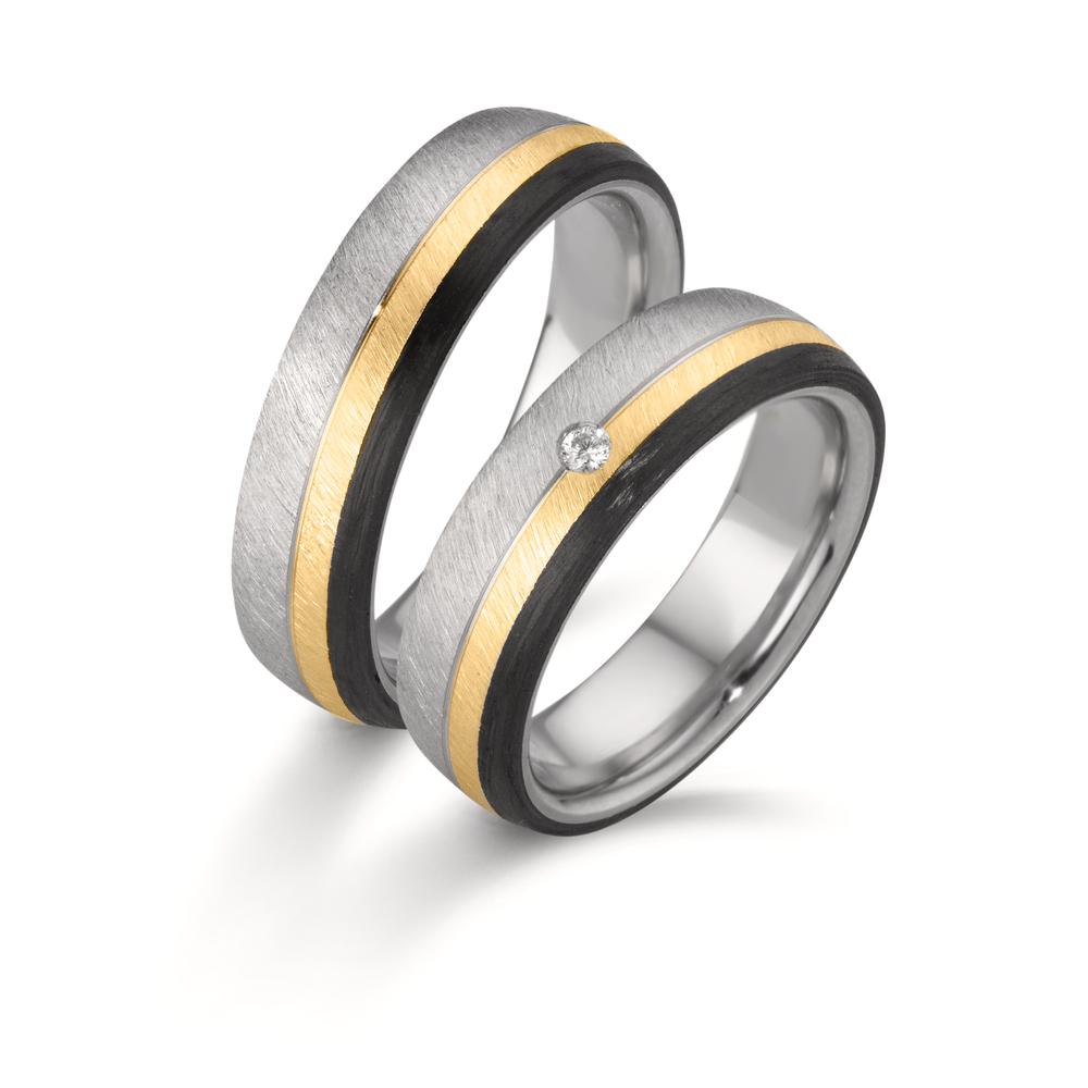 Wedding Ring Stainless steel, 9k Rose Gold, Carbon