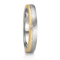 Wedding Ring Stainless steel, 9k Yellow Gold Diamond 0.015 ct, w-si