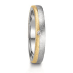 Wedding Ring Stainless steel, 9k Yellow Gold Diamond 0.015 ct, w-si
