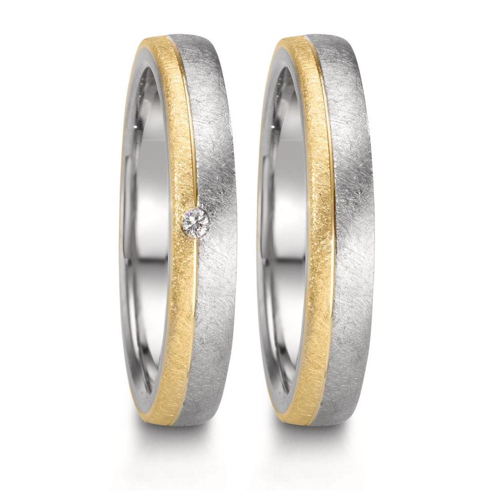 Wedding Ring Stainless steel, 9k Yellow Gold