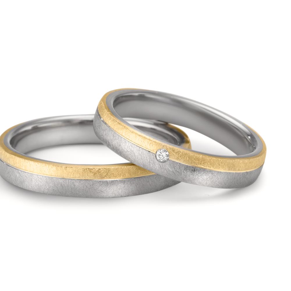 Wedding Ring Stainless steel, 9k Yellow Gold