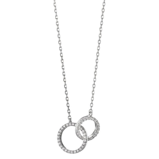 Necklace Silver Zirconia Rhodium plated 40-42 cm