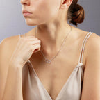 Necklace Silver Zirconia Rhodium plated 40-42 cm