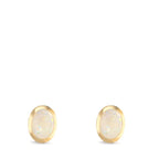 Stud earrings 9k Yellow Gold Opal 2 Stones