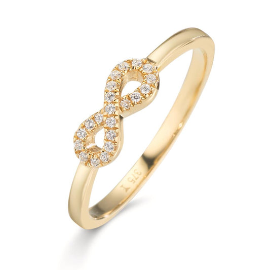 Ring 9k Yellow Gold Zirconia Infinity