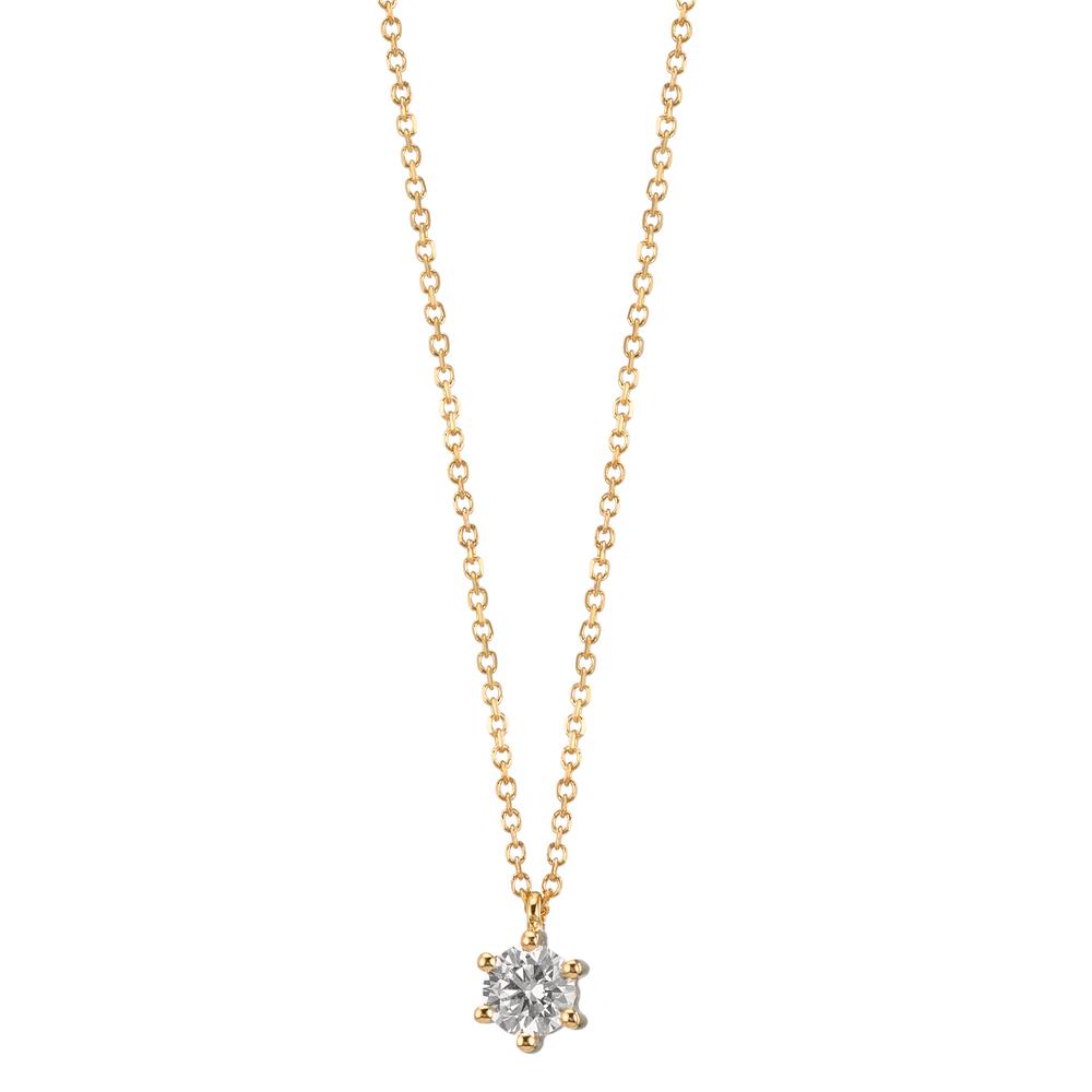 Necklace 18k Yellow Gold Diamond 0.15 ct, w-si 42-45 cm