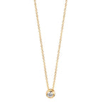 Necklace 18k Yellow Gold Diamond 0.05 ct, w-si 42-45 cm