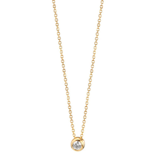 Necklace 18k Yellow Gold Diamond 0.05 ct, w-si 42-45 cm