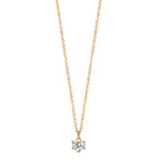 Necklace 18k Yellow Gold Diamond 0.10 ct, w-si 42-45 cm