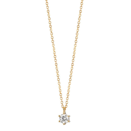 Necklace 18k Yellow Gold Diamond 0.10 ct, w-si 42-45 cm