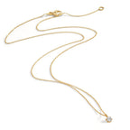 Necklace 18k Yellow Gold Diamond 0.10 ct, w-si 42-45 cm