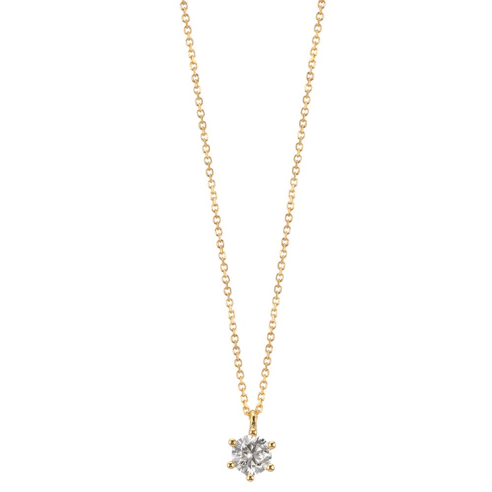 Necklace 18k Yellow Gold Diamond 0.25 ct, w-si 42-45 cm