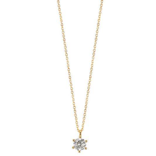 Necklace 18k Yellow Gold Diamond 0.25 ct, w-si 42-45 cm