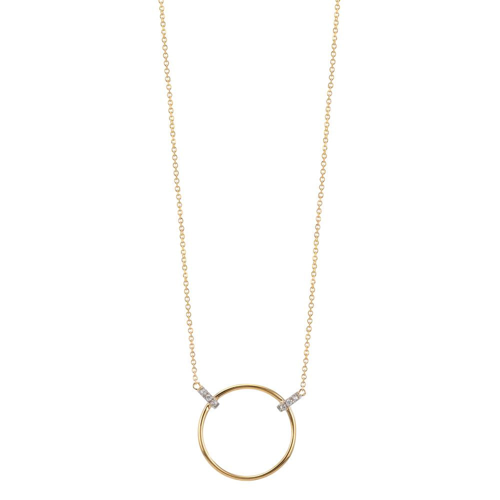 Necklace 9k Yellow Gold, 9k White Gold Zirconia 6 Stones 42-45 cm Ø14 mm