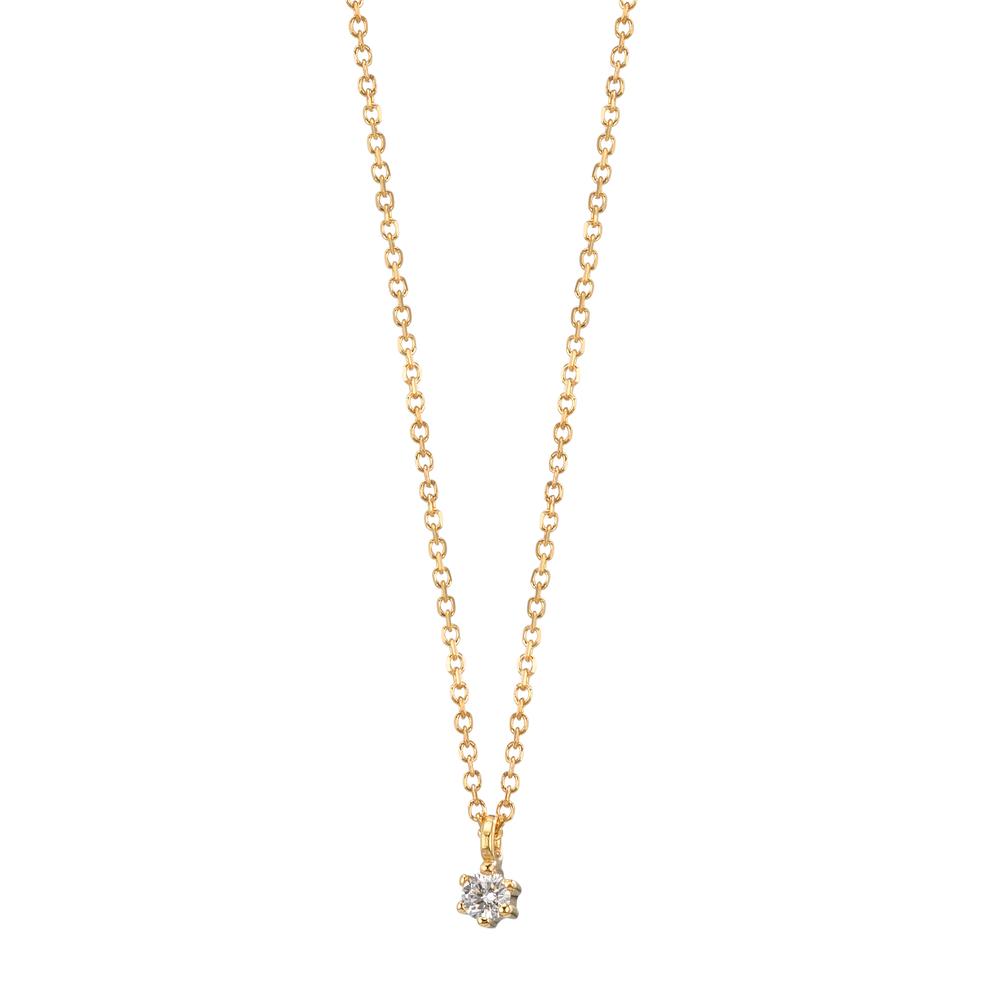 Necklace 18k Yellow Gold Diamond 0.03 ct, w-si 42-45 cm