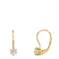 Drop Earrings 18k Yellow Gold Diamond 0.17 ct, 2 Stones, w-si