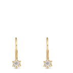 Drop Earrings 18k Yellow Gold Diamond 0.17 ct, 2 Stones, w-si