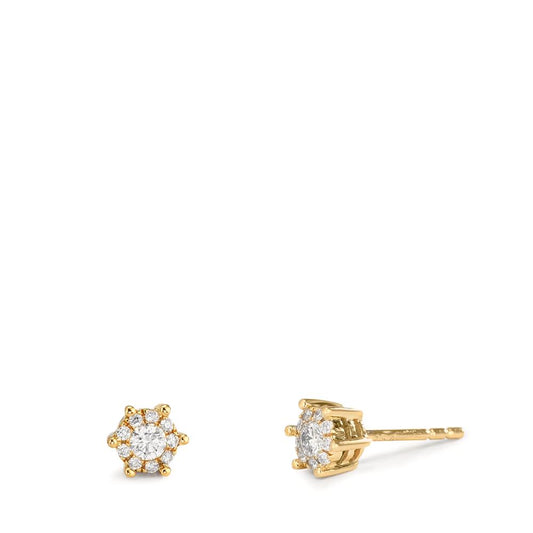 Stud earrings 18k Yellow Gold Diamond 0.17 ct, 2 Stones, w-si Ø4.5 mm