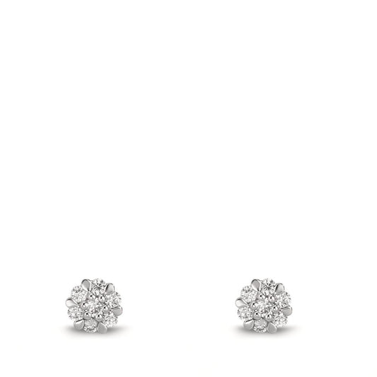 Stud earrings 18k White Gold Diamond 0.112 ct, 14 Stones, w-si Ø4 mm