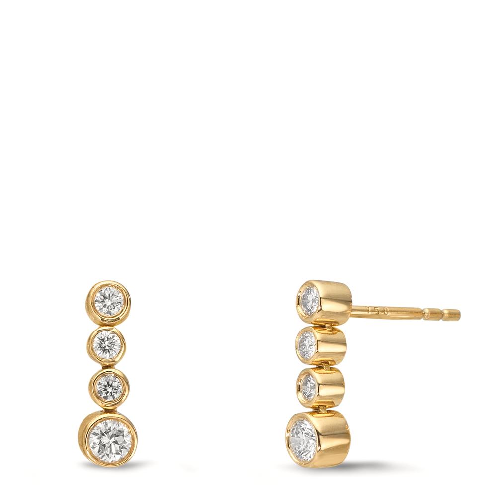 Drop Earrings 18k Yellow Gold Diamond 0.27 ct, 8 Stones, w-si