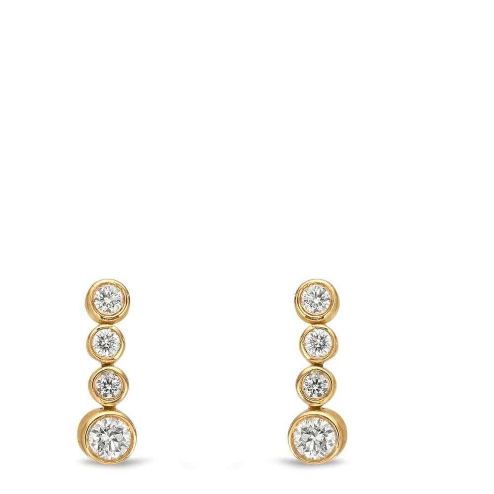 Drop Earrings 18k Yellow Gold Diamond 0.27 ct, 8 Stones, w-si