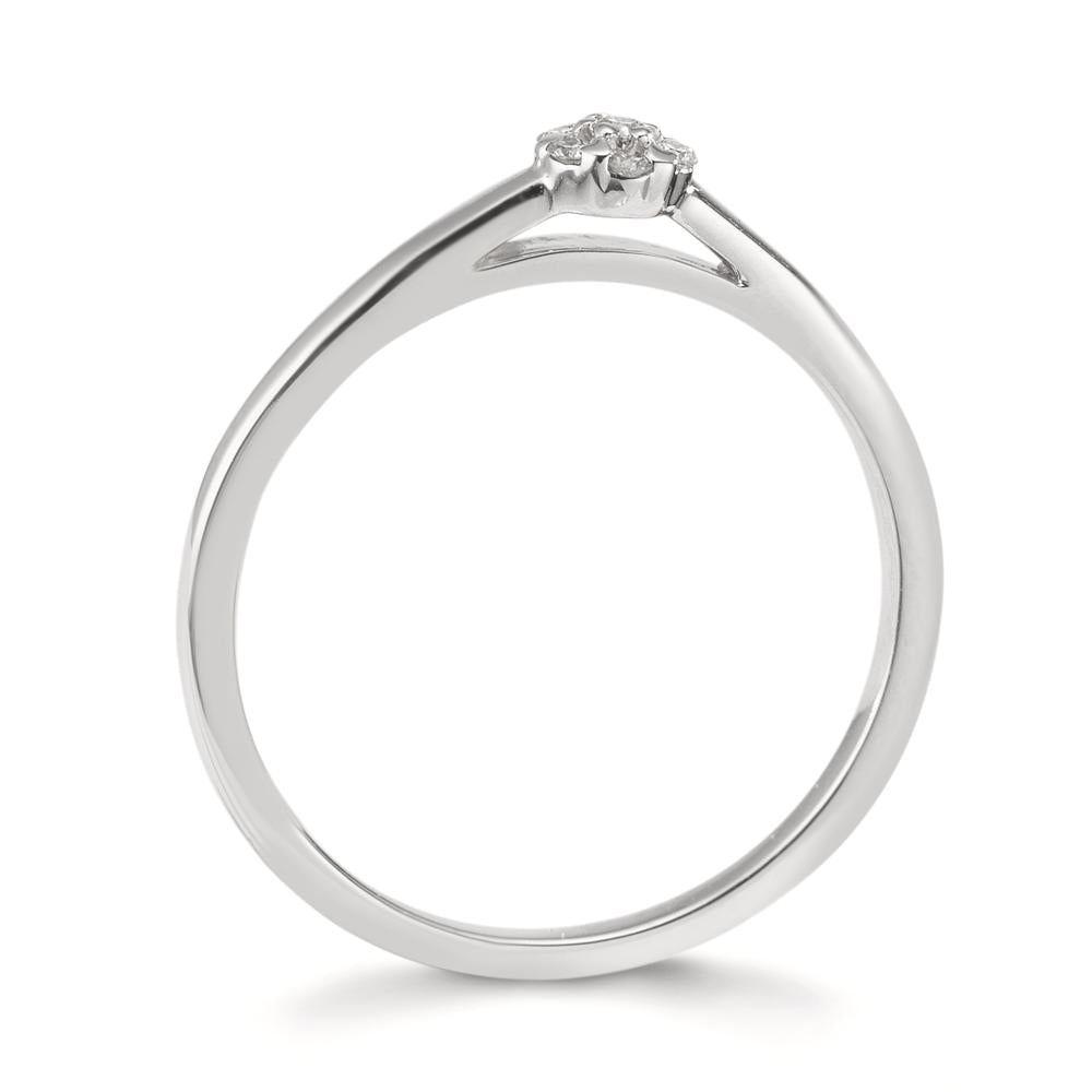 Ring 18k White Gold Diamond 0.06 ct, 7 Stones, w-si