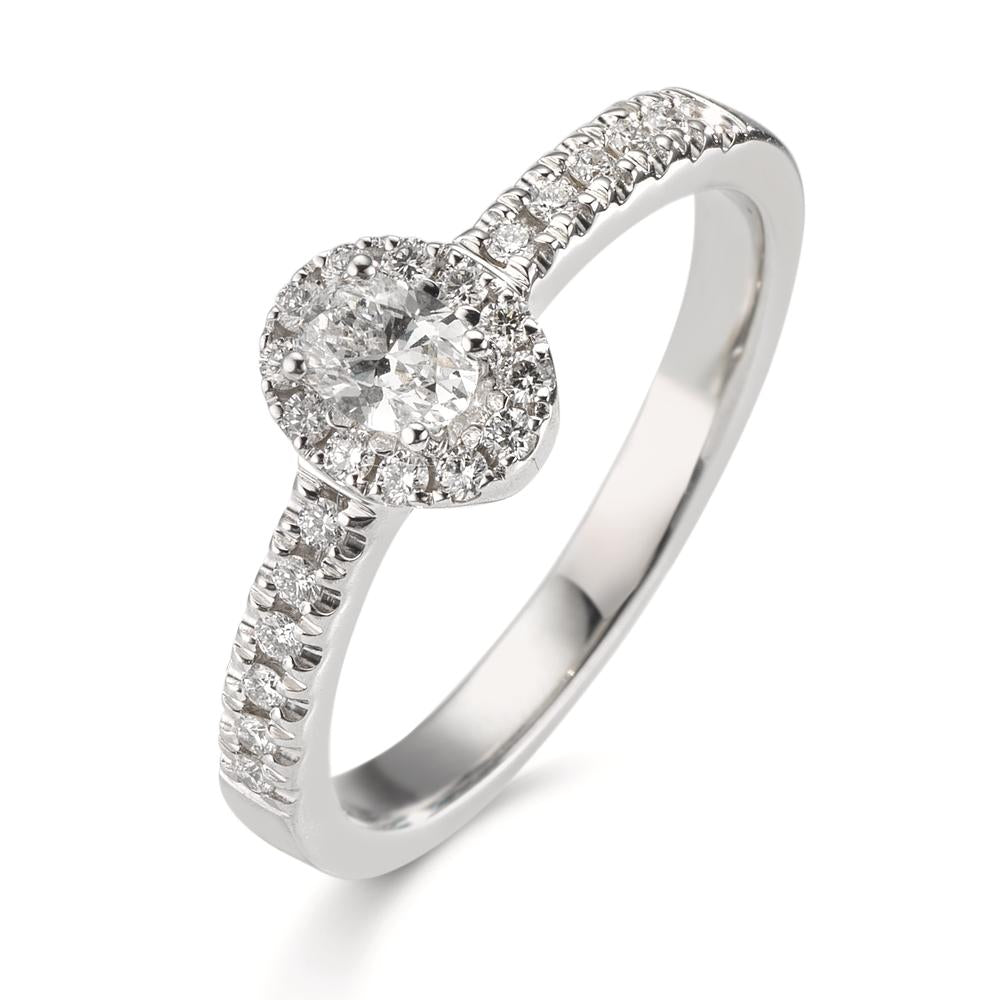 Ring 18k White Gold Diamond 0.37 ct, w-si