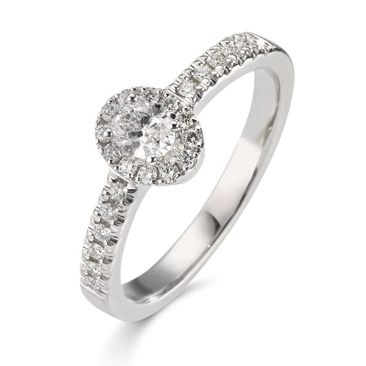 Ring 18k White Gold Diamond 0.37 ct, w-si