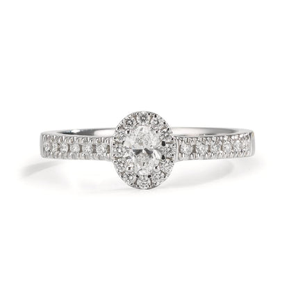 Ring 18k White Gold Diamond 0.37 ct, w-si