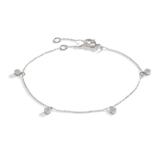 Bracelet 18k White Gold Diamond 0.24 ct, 28 Stones, w-si 16-19 cm