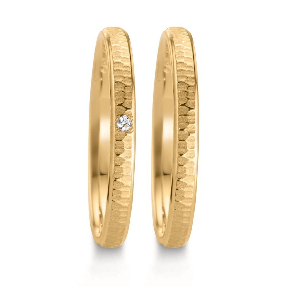 Wedding Ring 18k Yellow Gold Diamond 0.014 ct, w-si