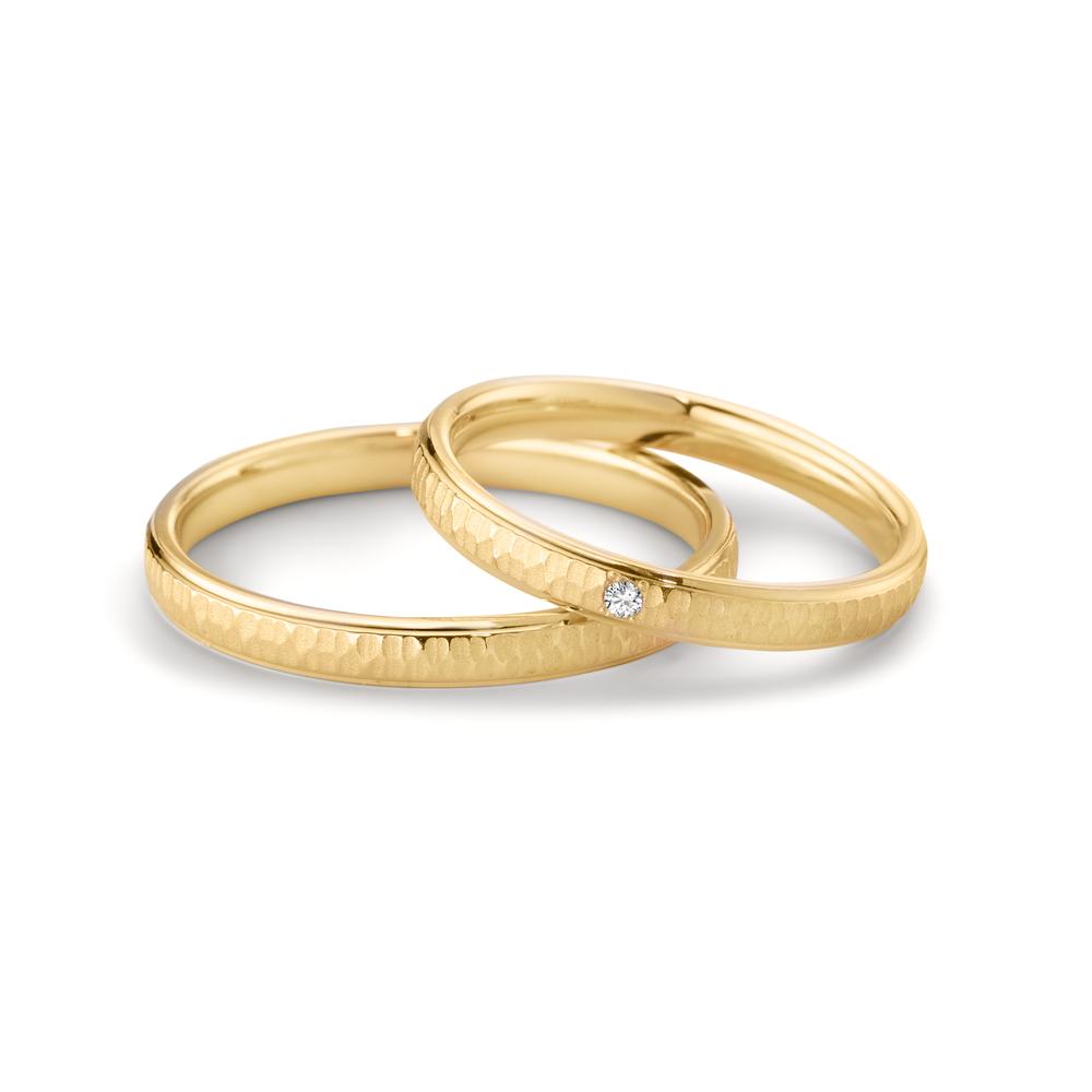 Wedding Ring 18k Yellow Gold Diamond 0.014 ct, w-si